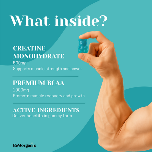 Premium Creatine Gummies 5000mg Muscle Building Supplement | BeMorganic