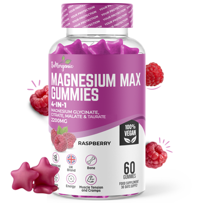 Organic Magnesium Gummies | 2200mg Magnesium Glycinate | Citrate | Malate & Taurate Supplement | BeMorganic